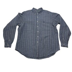 Ralph Lauren Classic Fit Button Down Plaid Oxford Men’s Size 2X Linen & Cotton